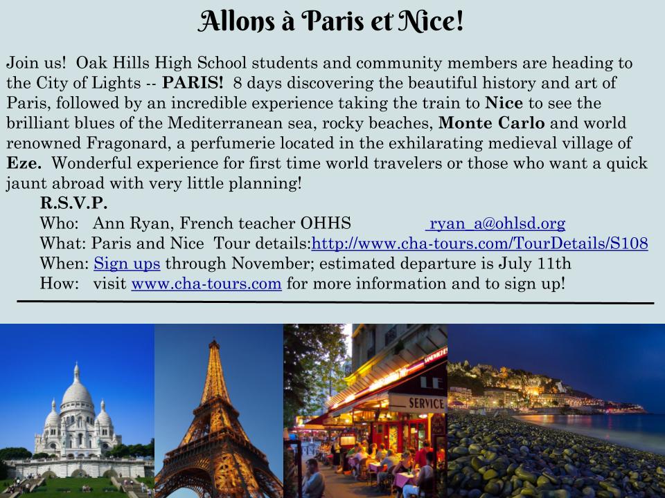 Paris Trip for OHHS